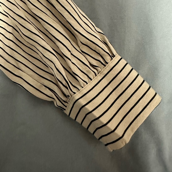 Women's Blouse - Business Casual - ZARA - Cream - Black - Button down - Stripes - Picture 7 of 10